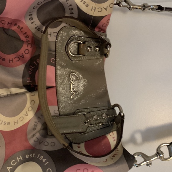 Coach pink and grey leather and fabric hobo handbag - Picture 5 of 7